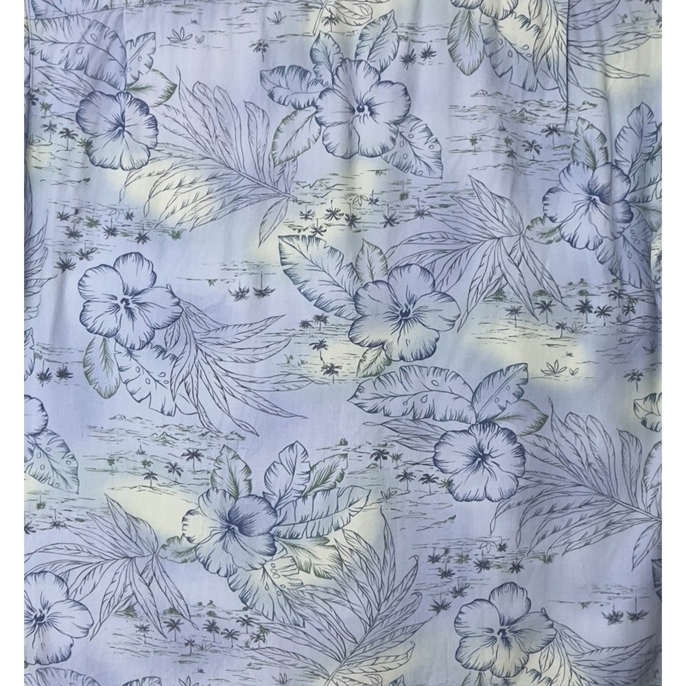 Havana Jacks Cafe XL Hawaiian Camp Shirt Aloha Blue Hibiscus Tropical Floral - Picture 3 of 5